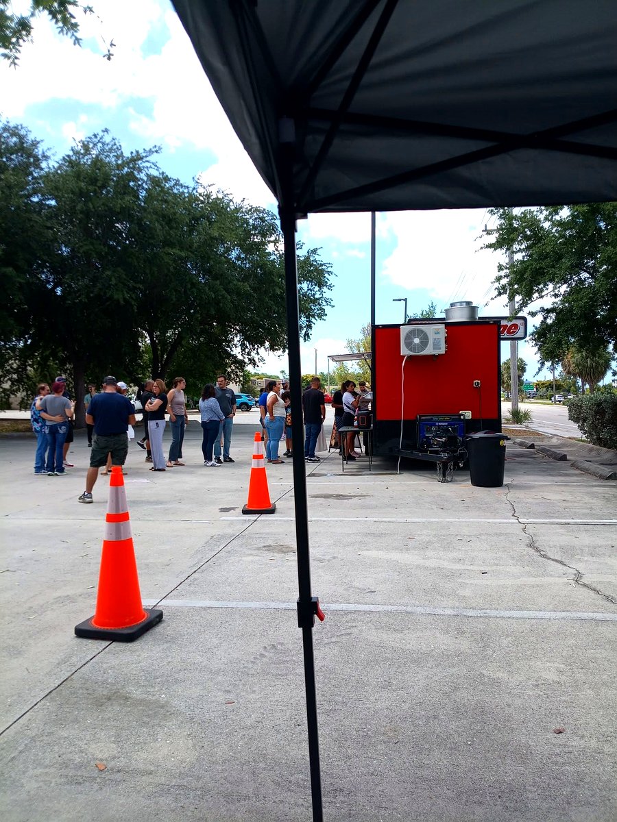 Crowd waiting for food