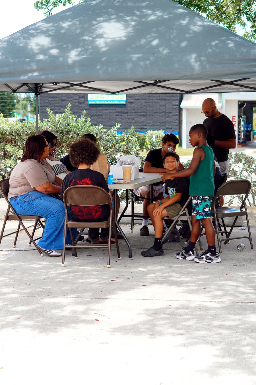 Family enjoying food together